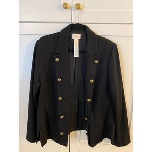 Black Military Blazer Chico's Size 2